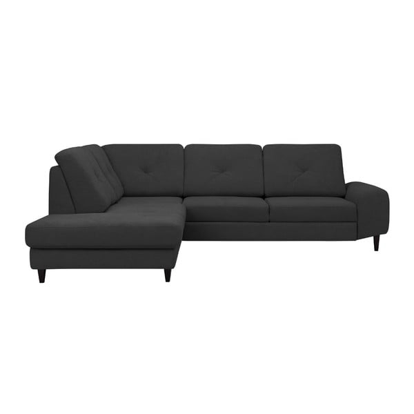 Tamsiai pilka kampinė sofa-lova su daiktų laikymo vieta "Windsor & Co Sofos", kairysis kampas Beta