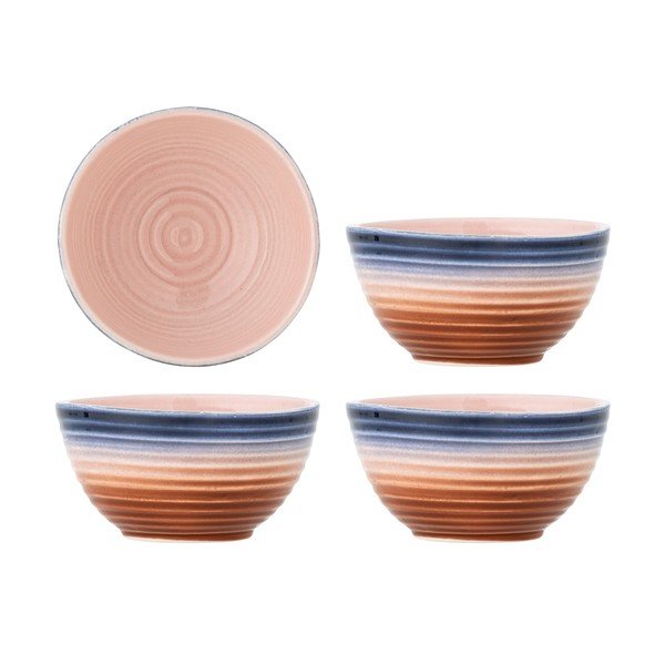 Skirta sriubai mėlynos spalvos/oranžinės spalvos iš keramikos maži dubenys 4 vnt. 350 ml Tatum – Bloomingville
