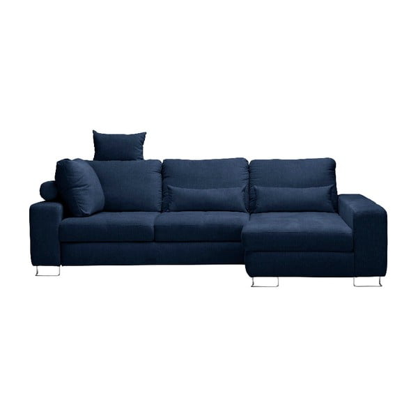Tamsiai mėlyna kampinė sofa lova "Windsor & Co Sofas", dešinysis kampas "Alpha