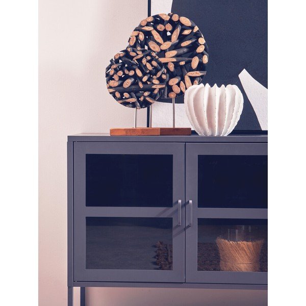 Pilkos spalvos iš plieno vitrina 140x80x45 cm Acier – Premier Housewares-image-4