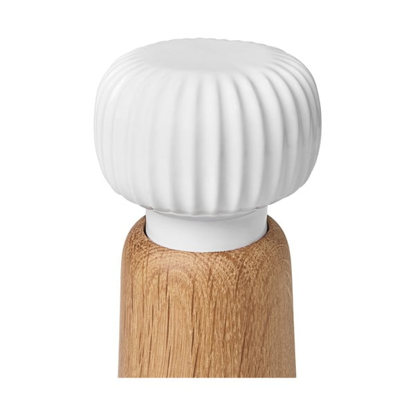 Ąžuolinė prieskonių malūnėlis su balto porceliano detalėmis Kähler Design Hammershoi, aukštis 13 cm-image-2