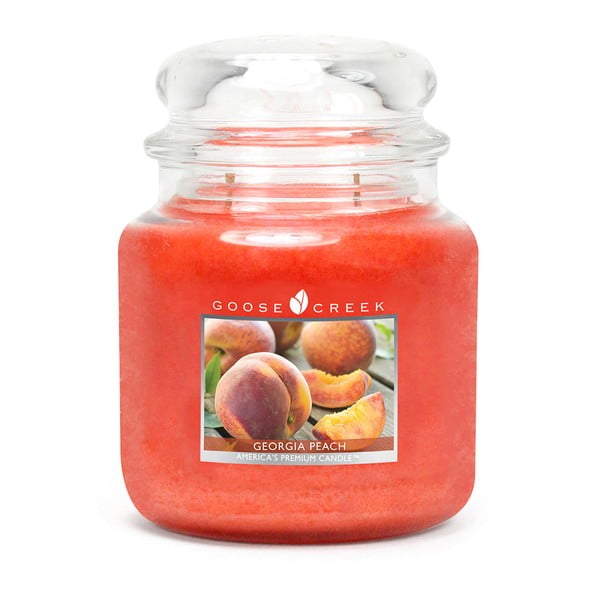 Kvapnioji žvakė stikliniame indelyje "Goose Creek Peach", 90 valandų degimo