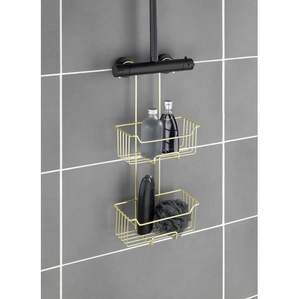 Pakabinama iš nerūdijančio plieno vonios lentyna auksinės spalvos Milo – Wenko-image-3