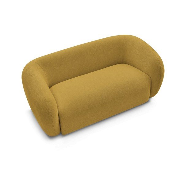 Geltonos spalvos sofa iš šenilinio audinio 160 cm Celine – Bobochic Paris-image-3