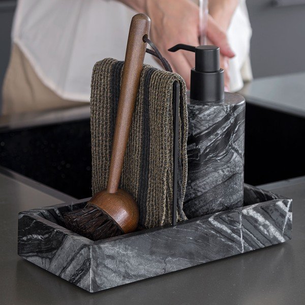 Iš akmens valymo priemonių organizatorius prie kriauklės tamsiai pilkos spalvos Marble – Mette Ditmer Denmark-image-1