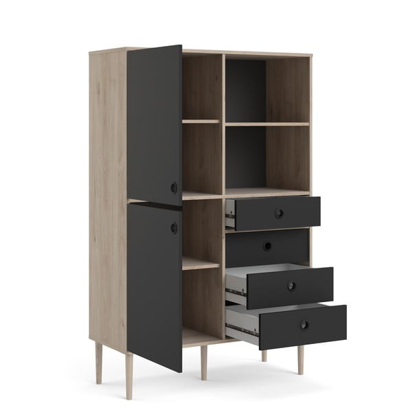 Juoda komoda su rėmu iš ąžuolo Tvilum Rome, 99 x 154 cm-image-3