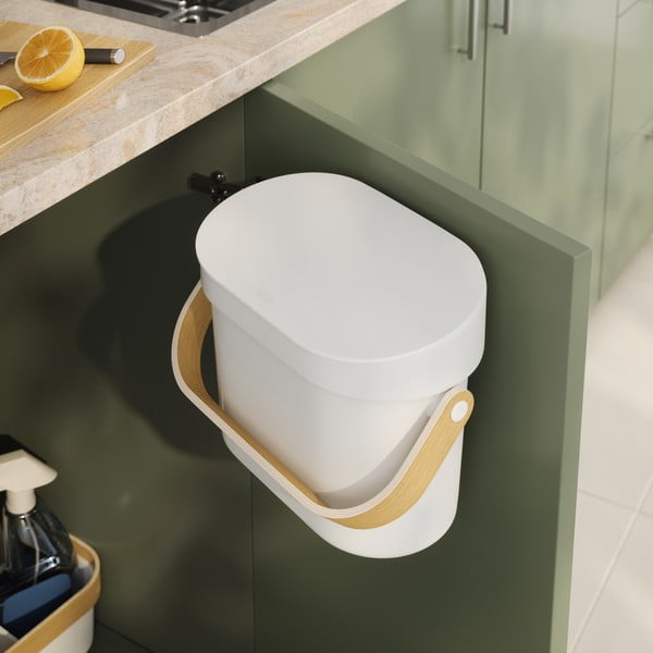 Baltos spalvos maisto atliekų šiukšliadėžė 4 l Bellwood – Umbra-image-2