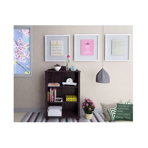 Iš pušies masyvo knygų spinta  rudos spalvos 77x116 cm Ella – Støraa-image-1