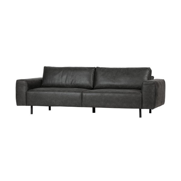 Antracito pilkos spalvos sofa iš dirbtinės odos WOOOD Rebound-image-3