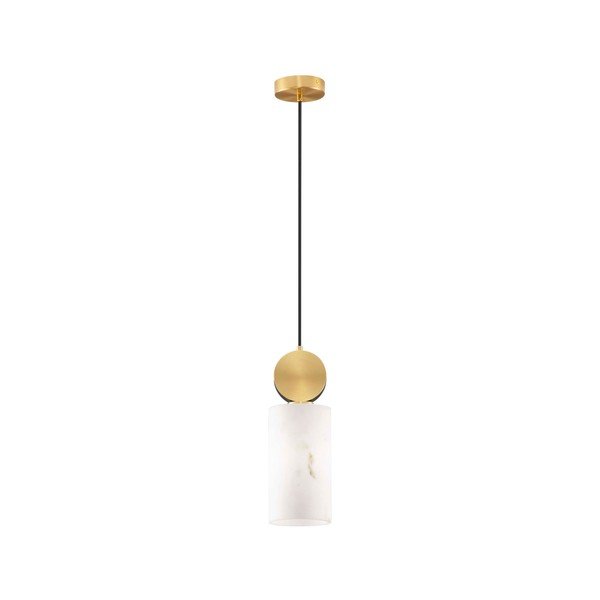 Kreminės spalvos/žalvario spalvos kabantis šviestuvas su akmens dekoru ø 12 cm Maru – Nova Luce