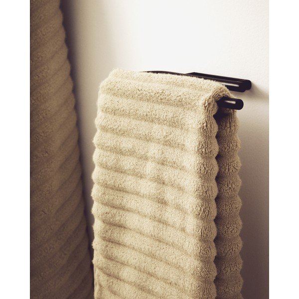 Sieninis juodos spalvos iš nerūdijančio plieno rankšluosčio laikiklis Arely – Kave Home-image-1