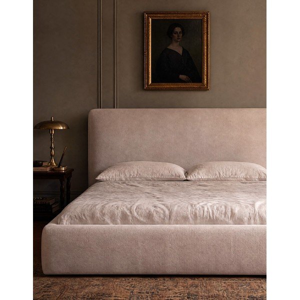 Dvigulė lova smėlio spalvos audiniu dengta su sandėliavimo vieta su lovos grotelėmis 160x200 cm Colonel – Cosmopolitan Design-image-3
