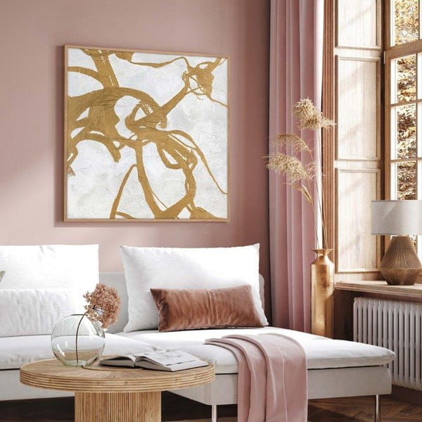 Rankomis tapytas paveikslas 100x100 cm Goldplay - Malerifabrikken-image-2