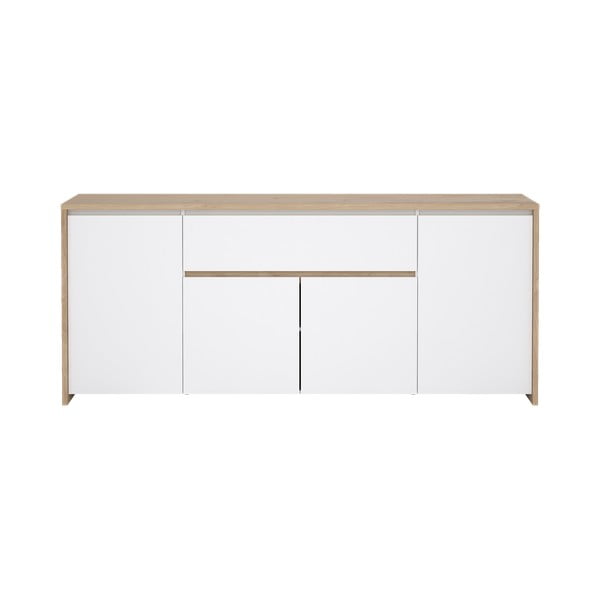 Baltos spalvos/natūralios spalvos šoninė spintelė iš ąžuolo 197x84x48 cm Next – Tvilum