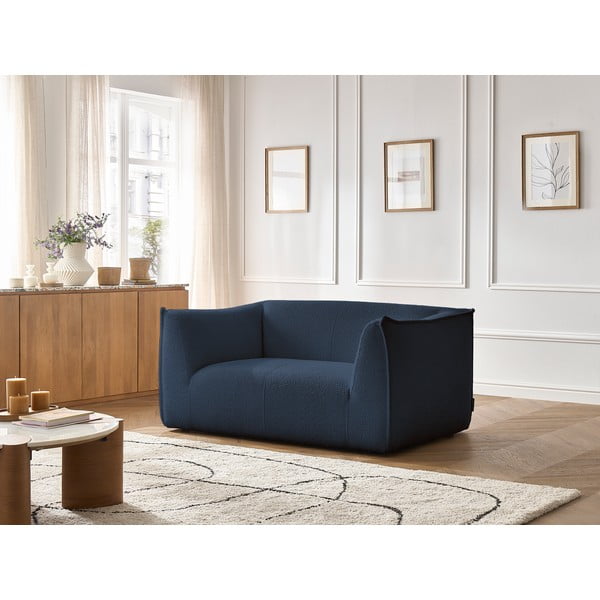 Tamsiai mėlynos spalvos iš boucle sofa 170 cm Giorgia – Bobochic Paris-image-1