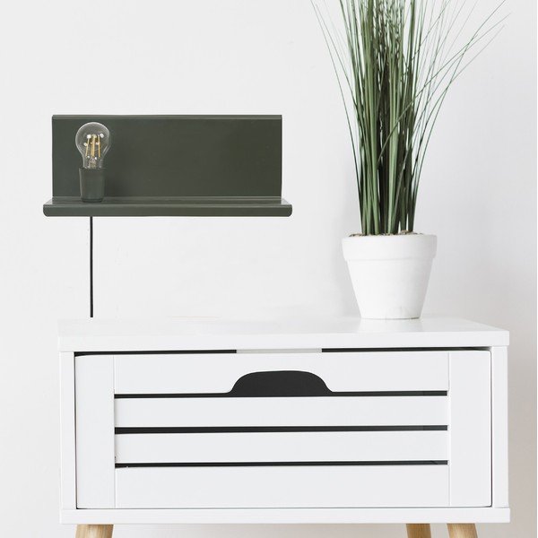 Žalias sieninis šviestuvas su lentyna Homemania Decor Shelfie2-image-3