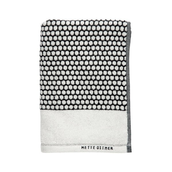 Juodai baltas medvilninis vonios rankšluostis 70x140 cm Grid - Mette Ditmer Denmark