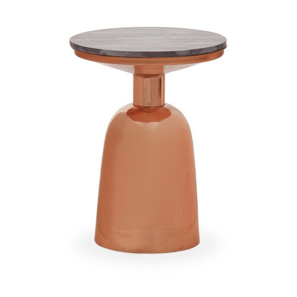 Su marmuriniu stalviršiu apvalios formos šoninis stalas ø 48 cm Amira – Premier Housewares-image-3