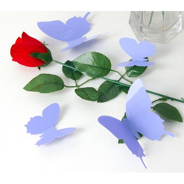 12 violetinių 3D lipdukų rinkinys "Ambiance Butterflies-image-3