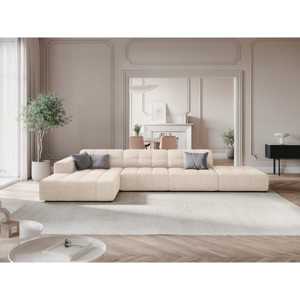 Kampinė sofa kreminės spalvos Chicago – Cosmopolitan Design-image-1