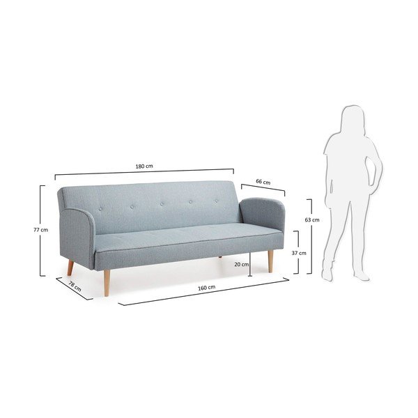 Šviesiai pilka sofa-lova Kave Home Kail-image-3