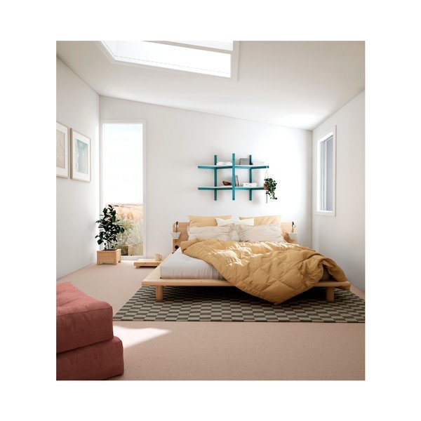 Dvigulė lova iš medienos masyvo su šviestuvais Karup Design Peek, 160 x 200 cm-image-1