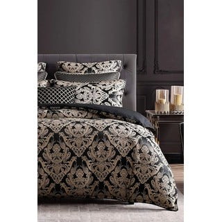Iš ranforce medvilnės dvigulė/itin ilga patalynė rudos spalvos su paklode/4 dalių 200x220 cm Damask – Mila Home