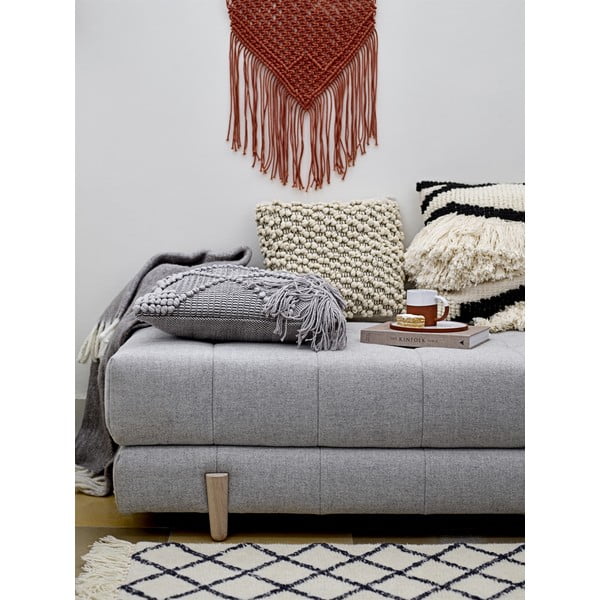 Baltas vilnonis kilimas Bloomingville Geo, 200 x 300 cm-image-1