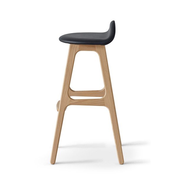 Juodos/natūralios odos sukamoji baro kėdė 86 cm Buck - Hammel Furniture-image-3