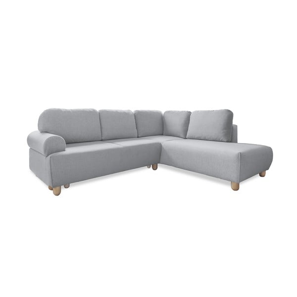 Šviesiai pilka kampinė sofa-lova (dešinysis kampas) Bouncy Olli - Miuform