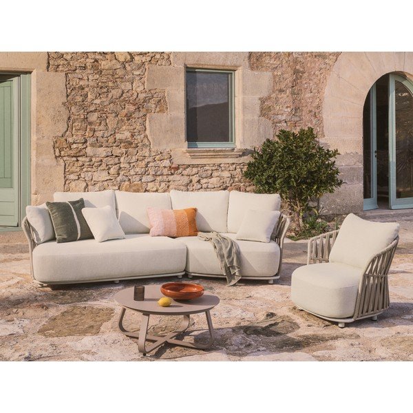 Smėlio spalvos/taupe spalvos sodo modulinė sofa 167 cm Osani – Kave Home-image-1