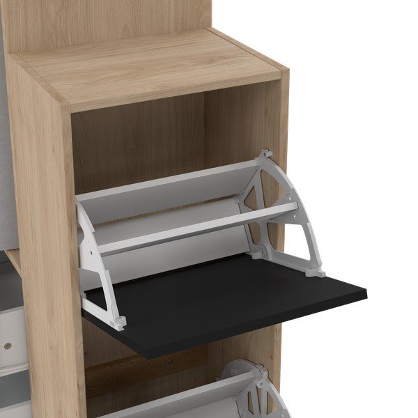Koridoriaus baldas juodos spalvos/natūralios spalvos iš ąžuolo Kit – Tvilum-image-1