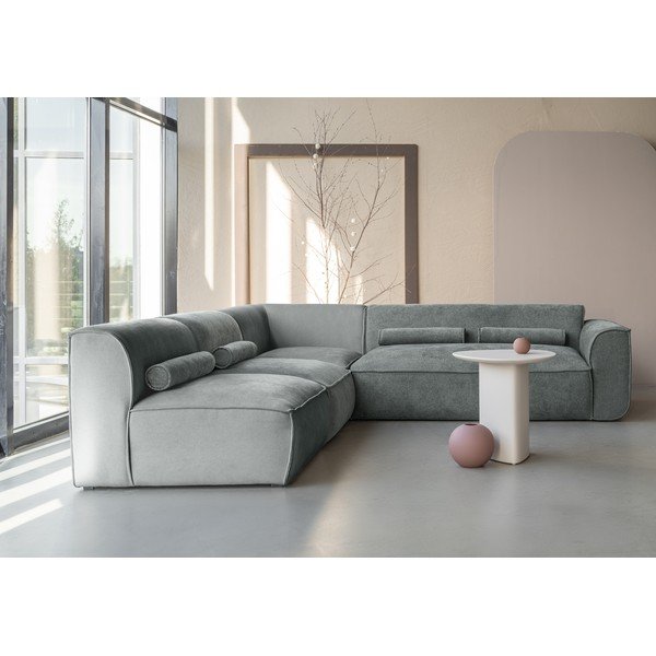 Kampinė sofa šviesiai žalios spalvos (su kairiuoju kampu) Flex Felix – Miuform-image-4