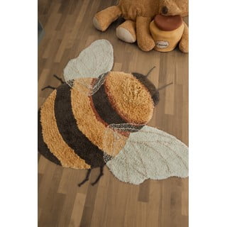 Skalbiamas/rankų darbo iš medvilnės vaikiškas kilimas geltonos spalvos 115x150 cm Bee – Lorena Canals