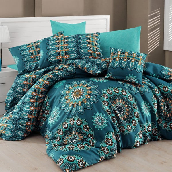 Viengulės lovos patalynė su paklode Nazenin Home Hula, 160 x 220 cm