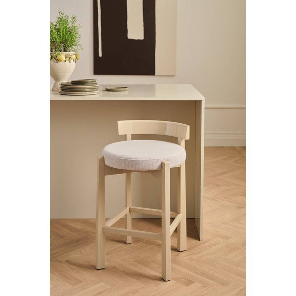 Smėlio spalvos iš audinio baro taburetė (sėdynės aukštis 66 cm) Hugg – Ellos Home-image-1
