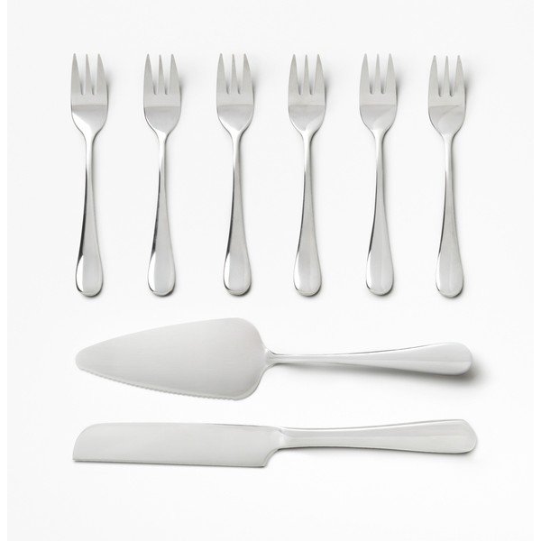 Baltos spalvos/sidabrinės spalvos desertinės šakutės iš nerūdijančio plieno The Essentials Cake Tools – Printworks