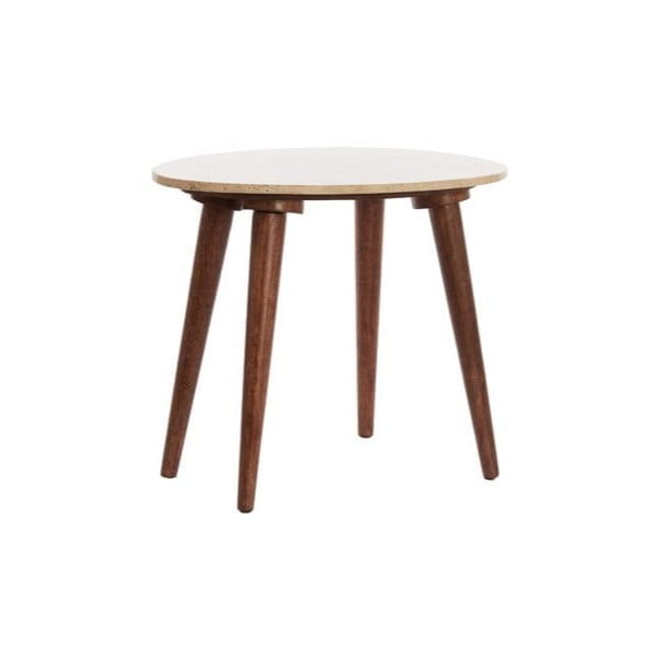 Apvalios formos kavos staliukas smėlio spalvos 40x51 cm Romano – Light & Living