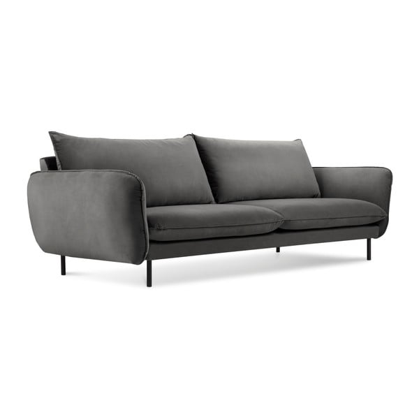 Tamsiai pilka aksominė sofa Cosmopolitan Design Vienna, 230 cm