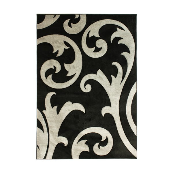 Pilkos ir juodos spalvos kilimas "Flair Rugs" kilimai "Elude Grey Black", 80 x 150 cm