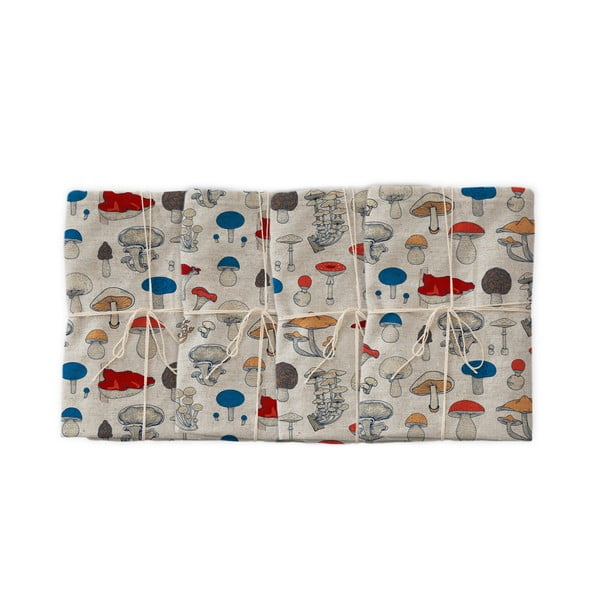 Rinkinys iš 4 smėlio spalvos servetėlių su linu Tierra Bella Boletus, 43 x 43 cm