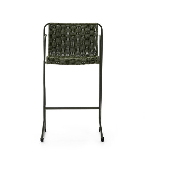 Žalios spalvos metalinė sodo baro taburetė Maurina – Kave Home-image-2