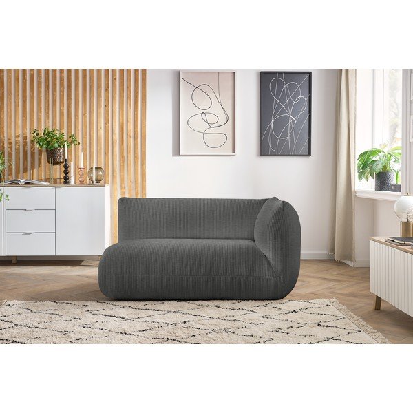 Modulinė sofa iš kordinio velveto pilkos spalvos (su dešiniuoju kampu) Lecomte – Bobochic Paris-image-4