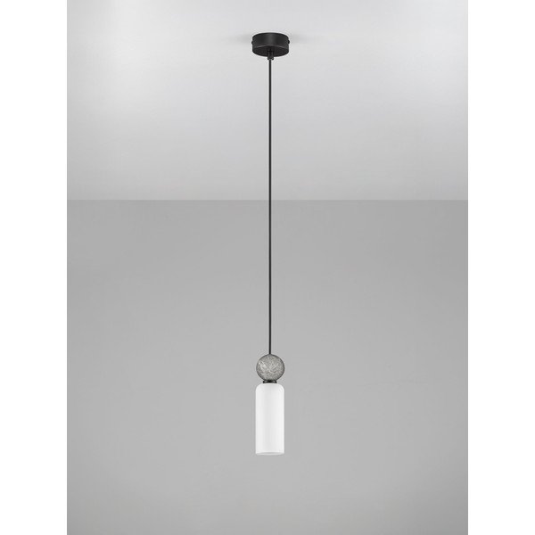 Matinės juodos spalvos iš akmens kabantis šviestuvas ø 6 cm su stiklo gaubtu Filomena – Nova Luce-image-3