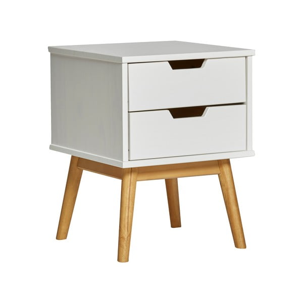 Baltas pušies masyvo naktinis staliukas Marckeric Baku-image-3