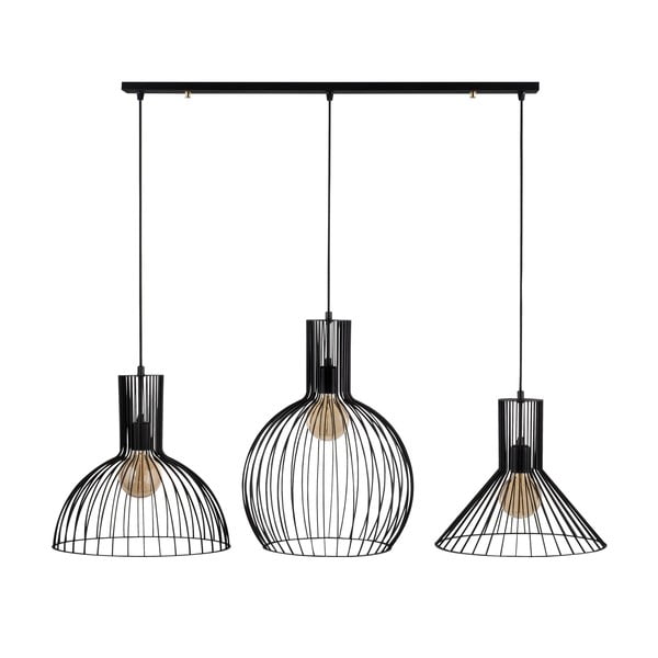 Juodos spalvos kabantis šviestuvas su metaliniu gaubtu Fellini – Opviq lights