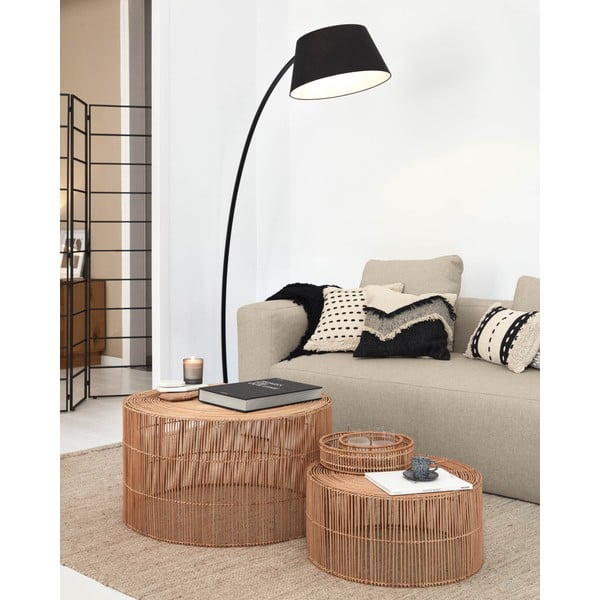 Natūralios spalvos iš rotango apvalios formos kavos staliukai 2 vnt. ø 66 cm Elmima – Kave Home-image-2