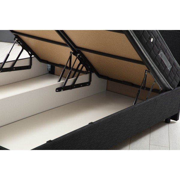 Viengulė lova antracito spalvos audiniu dengta su sandėliavimo vieta su lovos grotelėmis 120x200 cm Vitalia – Kalune Design-image-1