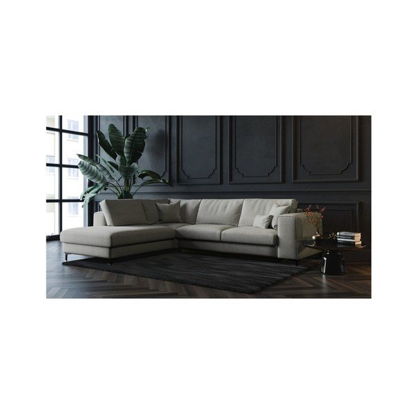 Šviesiai pilka kampinė sofa-lova Devichy Rothe, kairysis kampas-image-4