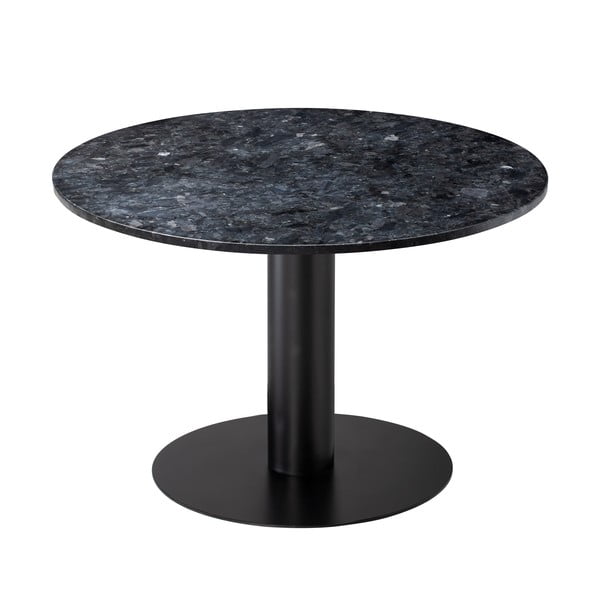 Juodojo granito valgomojo stalas su juodu pagrindu RGE Pepo, ⌀ 105 cm